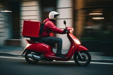 Delivery Boy Scooter. Generate Ai