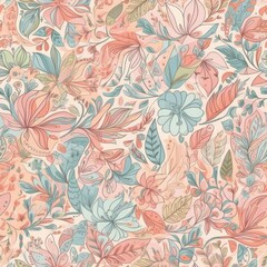  Boho-inspired floral seamless pattern, featuring exotic and intricate designs that add a touch of wanderlust to your designs.