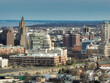 Spring afternoon aerial photo of downtown Providence, Rhode Island
