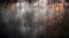Steel Metal Grunge Texture, Rusty Fancy Background, Dark Gray Black Wallpaper, With Scratch.