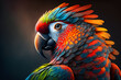 Magnificent colorful unearthly bird. AI generated illustration.