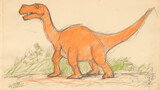 Fototapeta Dinusie - A child's drawing of a dinosaur