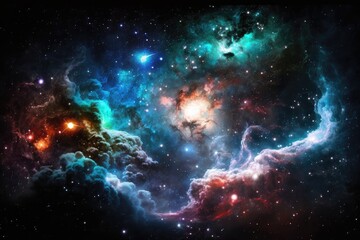 Wall Mural - vibrant galaxy with many stars shining brightly. generative ai