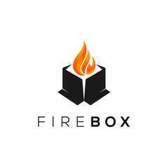 Wall Mural - Fire box logo design template