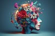 © Samantha - Colorful 3D collage illustration representing a person with a creative mind