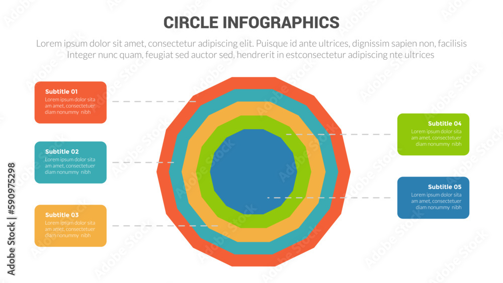circle base infographics template diagram banner with big circle shape ...