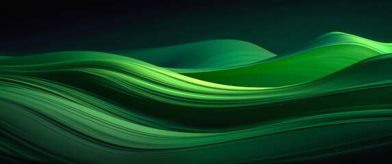Wall Mural - 3D Green Waves Background