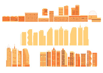 Wall Mural - City buildings set. Design elements to create a cityscape. Vector.