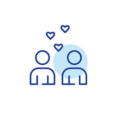 Wall Mural - two users exchanging likes. finding match on dating app. romantic relationships. pixel perfect, edit