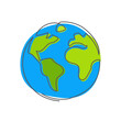 © ihorzigor - Earth One line drawing isolated on white background