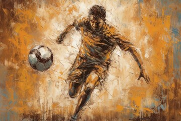 Poster - Person playing soccer. Generative AI