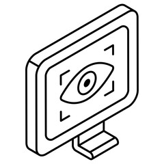 Poster - A flat design icon of iris recognition