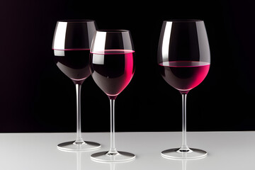 Black white photo glass of wine and grape on black background.