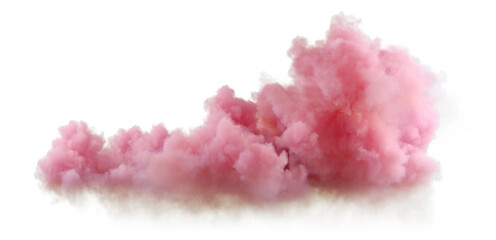 Poster - Soft pink explode clouds shapes landscape 3d render cutout png