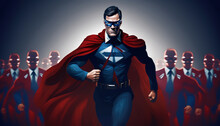 Superhero Business Leaders With Followers With Hope 