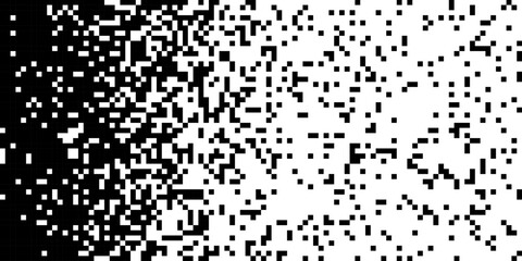 Black and White Random Pixels Pattern. Shuffled pixels texture background. Classic Pixel Art. Vector Illustration.