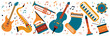 Bannière - Instruments de musique - Illustrations vectorielles colorées