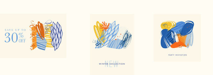 Wall Mural - universal art collages. abstract graphic elements. template for poster, brochure, branding, web desi