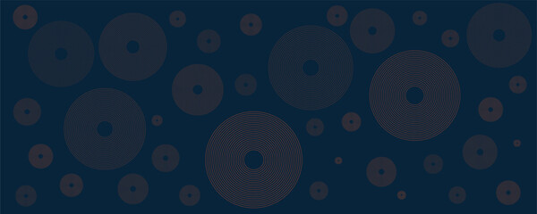 Wall Mural - dark blue and brown minimal geometric pattern background with concentric circles, multi purpose temp