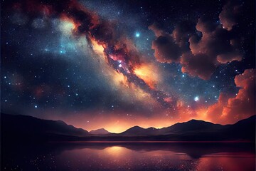 Wall Mural - milky way stars at night