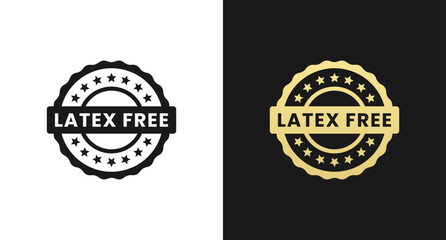 Sticker - Latex Free Label or Latex Free stamp Vector Isolated in Flat Style. Simple Latex Free Label vector for product design element. Best Latex Free stamp for packaging design element.