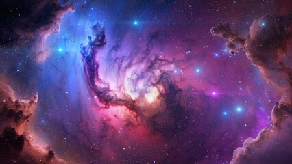 Wall Mural - Nebula and gas clouds in deep space