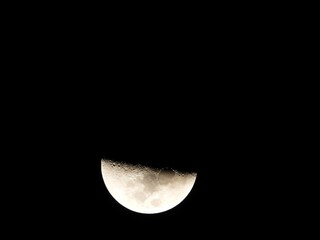 Wall Mural - Bright half moon in the night sky
