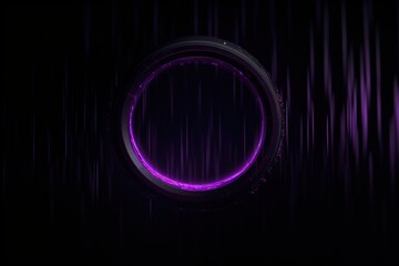 Wall Mural - Glowing neon circle with lines on black background. generative ai