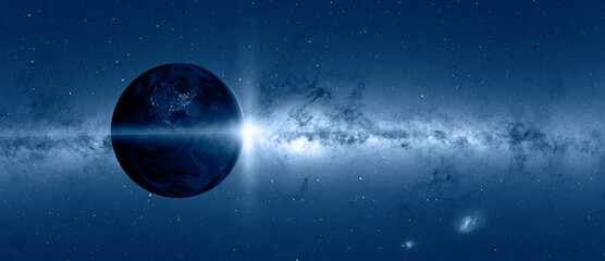 Planet Earth with a spectacular sunset 