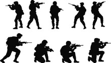 Silhouettes Of Army 