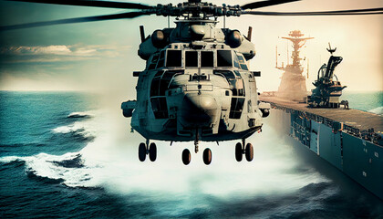 Wall Mural - Military Aircraft Helicopters Flying and Takeoff