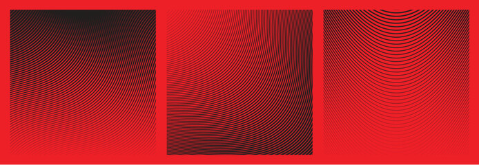 Wall Mural - set of wave oblique smooth lines pattern in vector