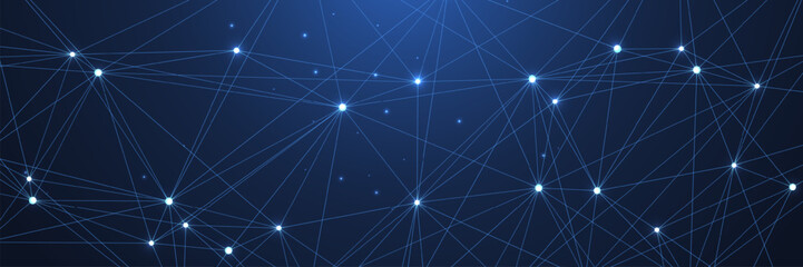 Graphic abstract background communication. Perspective backdrop of depth. Big data complex. Minimal array with compounds lines and dots. Digital data visualization. Big data vector illustration