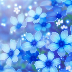  Blue flowers background. Generative AI.