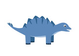 Fototapeta Dinusie - Cartoon funny dinosaur. Vector illustration of cute dinosaur character. Isolated on white.