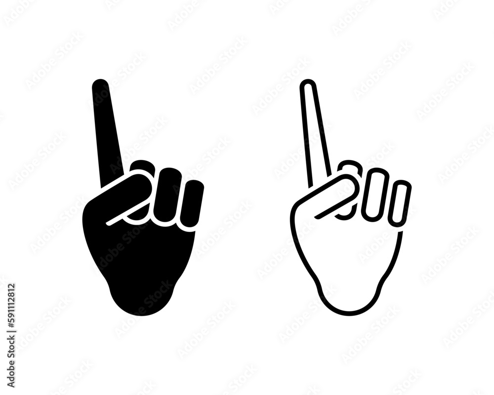 Hand pointing finger gesture vector illustration. Attention body ...