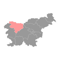  Upper Carniola map, region of Slovenia. Vector illustration.