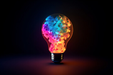 generative ai illustration of brainstorming, bright idea and creative thinking represented by a colo