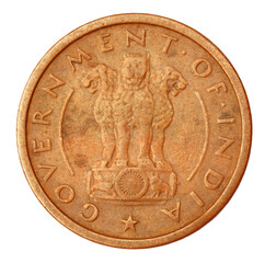 Wall Mural - Old Indian One Pice Coin of 1954