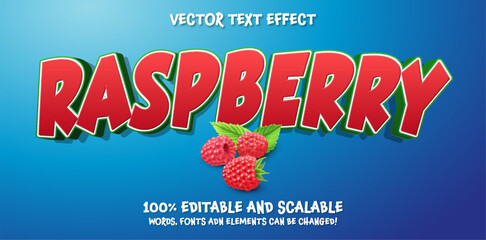 Cartoon Sweet Cute Berry Vector Editable Text Effect Template