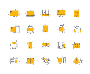 Devices icons color set