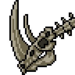 Canvas Print - pixel art fantasy monster fossil