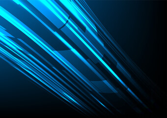 Wall Mural - abstract modern hight speed technology movement. dynamic motion on blue background. for banner poste