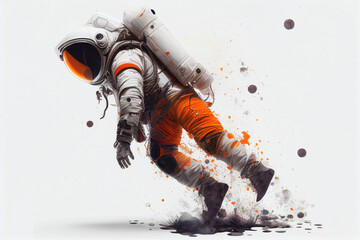 Wall Mural - Space suits isolated on white background.  Ai generated.