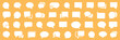 Set of comment speech bubble on orange background. Chat message speech bubble