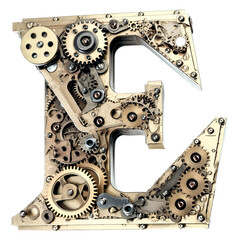 The letter E was crafted with perfect steampunk styling.- Generative AI