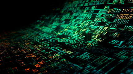Data from a digital stream or binary code on a matrix background, with vector digits from virtual security technology. sometimes known as binary code or green numbers. Generative AI