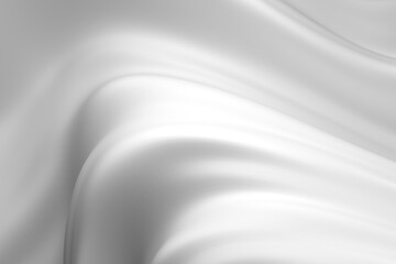 Smooth white cloth background. Elegant wavy silk satin texture