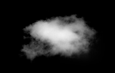 White Cloud Isolated on Black Background. Good for Atmosphere Creation and Composition