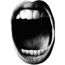 Opened Woman Mouth In Scream As Retro Halftone Collage Elements For Mixed Media Design. Lips In Halftone Texture, Dotted Pop Art Style. Vector Illustration Of Vintage Grunge Punk Crazy Art Templates.